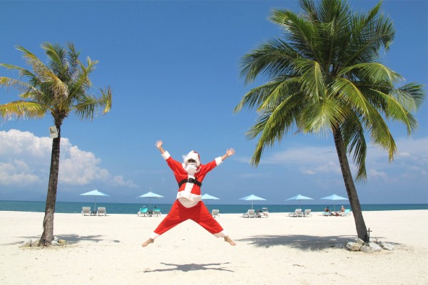 santa on the beach